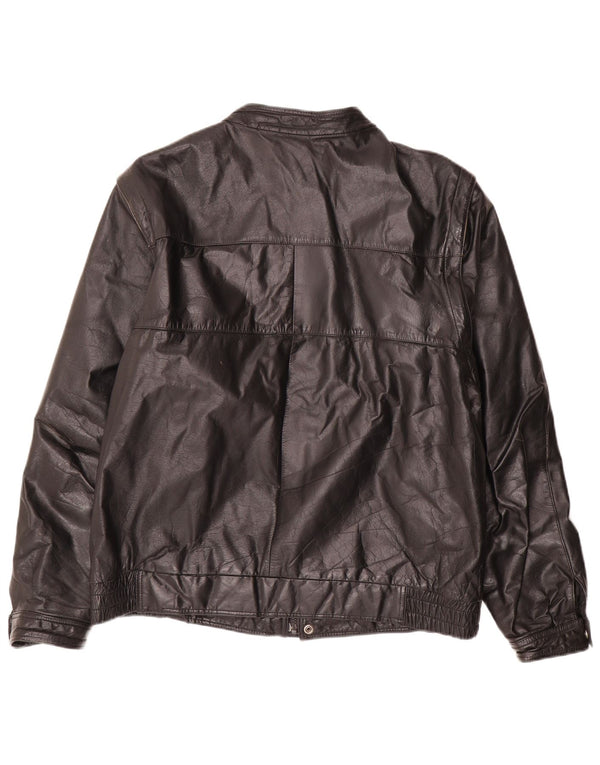 Vintage Mens Leather Jacket UK 40 Large Black Leather