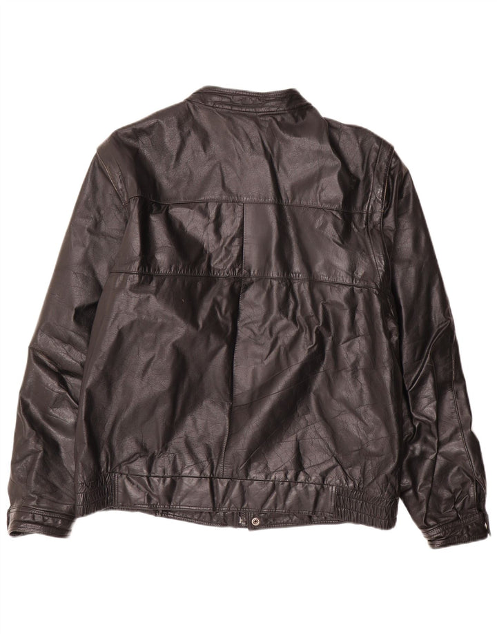 Vintage Mens Leather Jacket UK 40 Large Black Leather