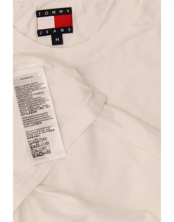 Tommy Hilfiger Mens T-Shirt Top Medium White Cotton