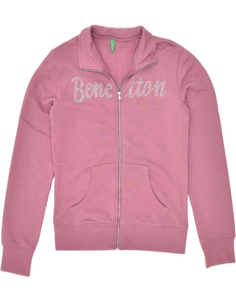 BENETTON Girls Tracksuit Top Jacket 11-12 Years XL Pink Cotton | Vintage Benetton | Thrift | Second-Hand Benetton | Used Clothing | Messina Hembry 