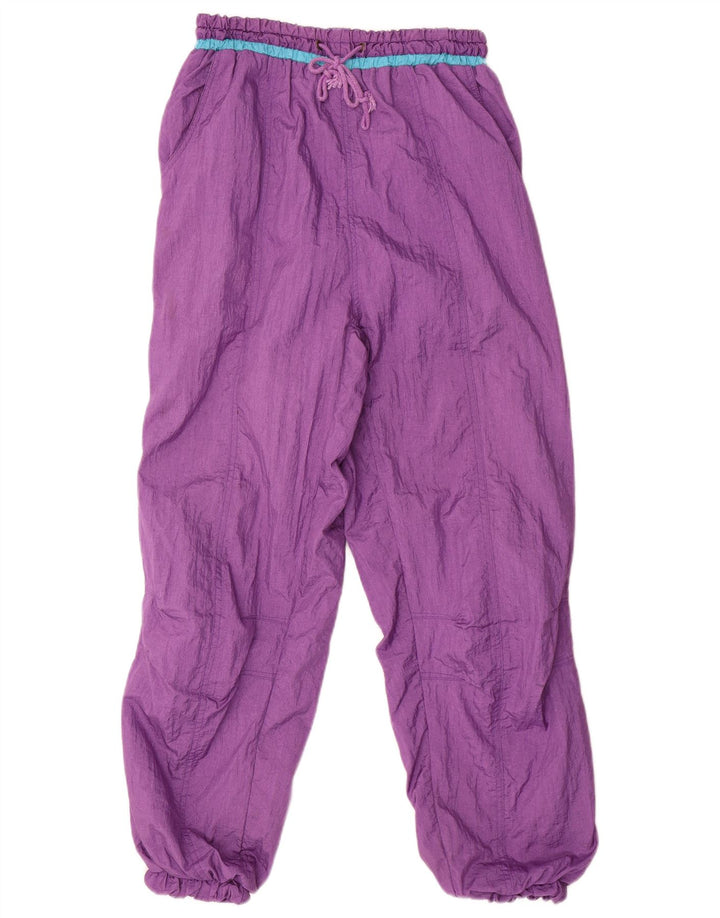 Vintage Mens Tracksuit Trousers Small Purple Polyamide