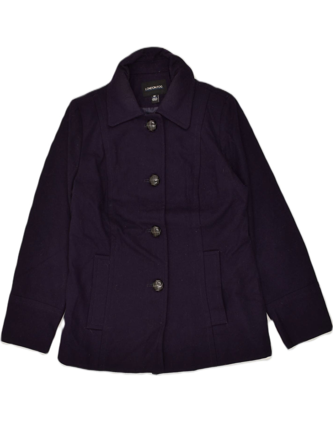 LONDON FOG Womens Overcoat UK 14 Medium Purple Wool | Vintage London Fog | Thrift | Second-Hand London Fog | Used Clothing | Messina Hembry 