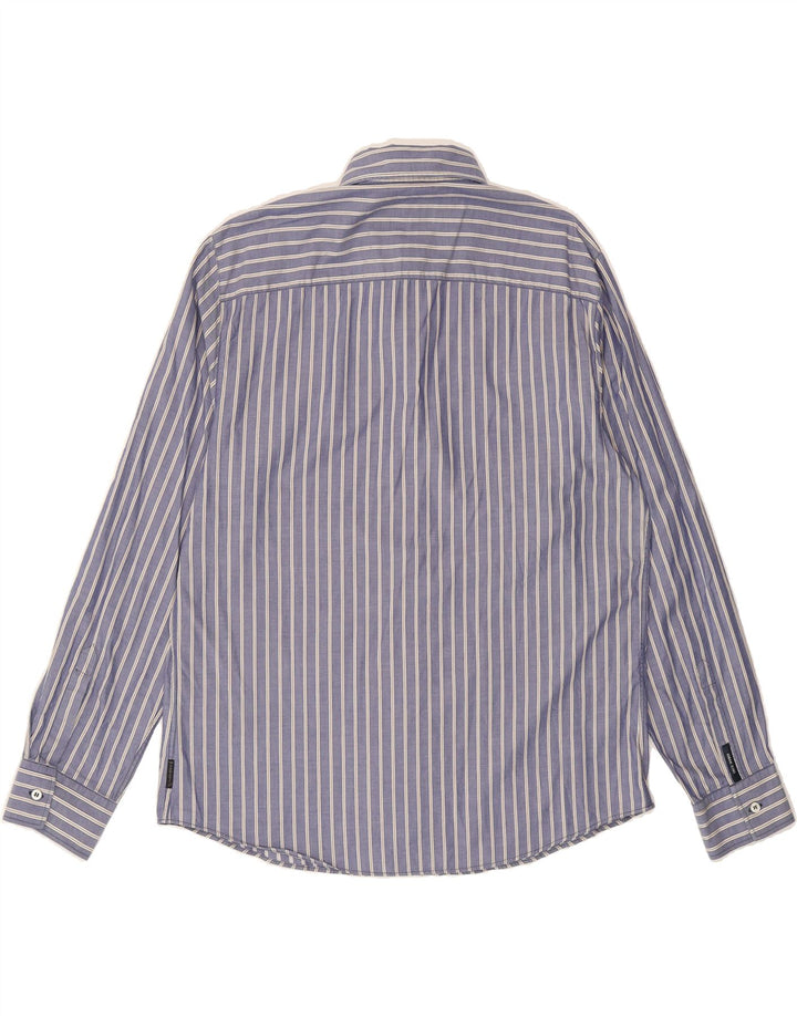 ARMANI JEANS Mens Shirt XL Blue Pinstripe Cotton Vintage Armani Jeans and Second-Hand Armani Jeans from Messina Hembry 