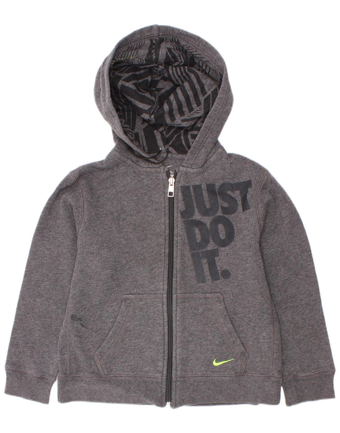 Nike Boys Graphic Zip Hoodie Sweater 6-7 Years Grey