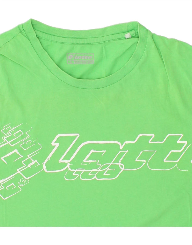 LOTTO Womens Graphic T-Shirt Top UK 18 XL Green Vintage Lotto and Second-Hand Lotto from Messina Hembry 