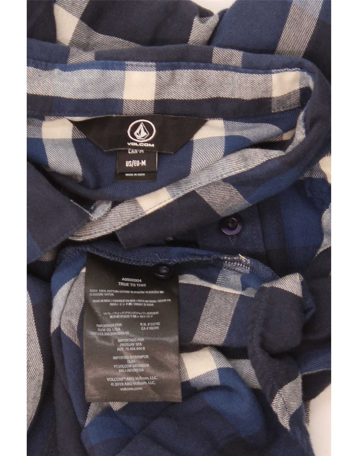 Volcom Mens Flannel Shirt Medium Navy Blue Check Cotton