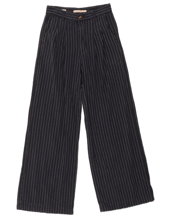 Levi's Womens High Waist Chino Trousers W24 L30 Navy Blue Pinstripe