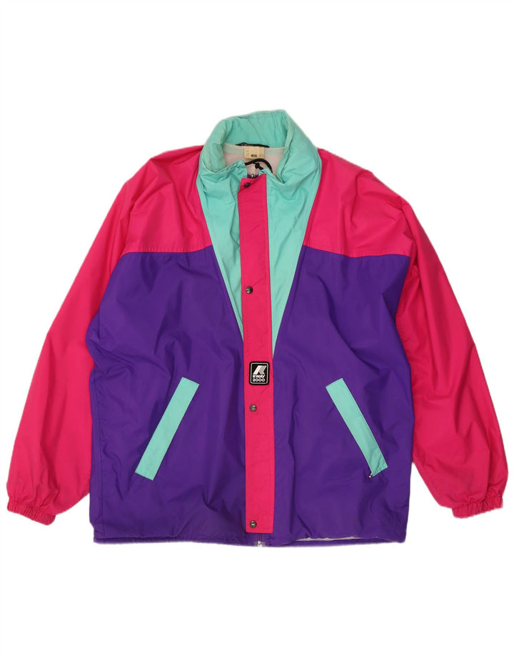 K-Way Mens Rain Jacket UK 40 Large Multicoloured Colourblock Polyamide