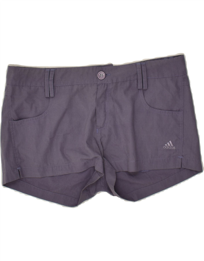 ADIDAS Womens Low Waist Hot Pants UK 16 Large W32 Blue Polyester | Vintage Adidas | Thrift | Second-Hand Adidas | Used Clothing | Messina Hembry 