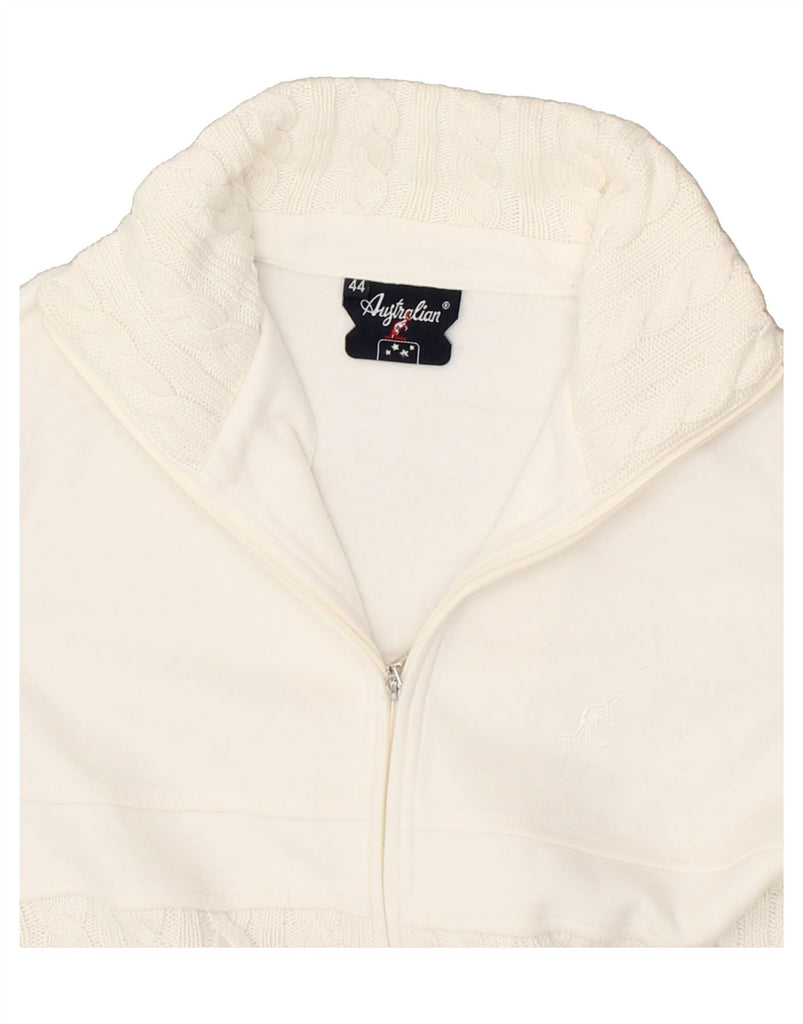 AUSTRALIAN Womens Cardigan Sweater IT 44 Medium Off White Cotton | Vintage AUSTRALIAN | Thrift | Second-Hand AUSTRALIAN | Used Clothing | Messina Hembry 