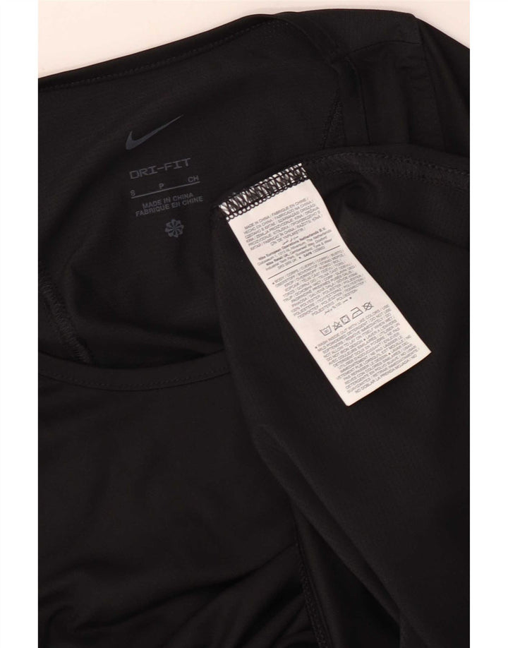 Nike Womens Dri Fit T-Shirt Top UK 10 Small Black Polyester