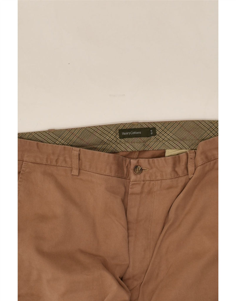 HENRY COTTONS Mens Straight Chino Trousers W37 L32 Brown | Vintage Henry Cottons | Thrift | Second-Hand Henry Cottons | Used Clothing | Messina Hembry 