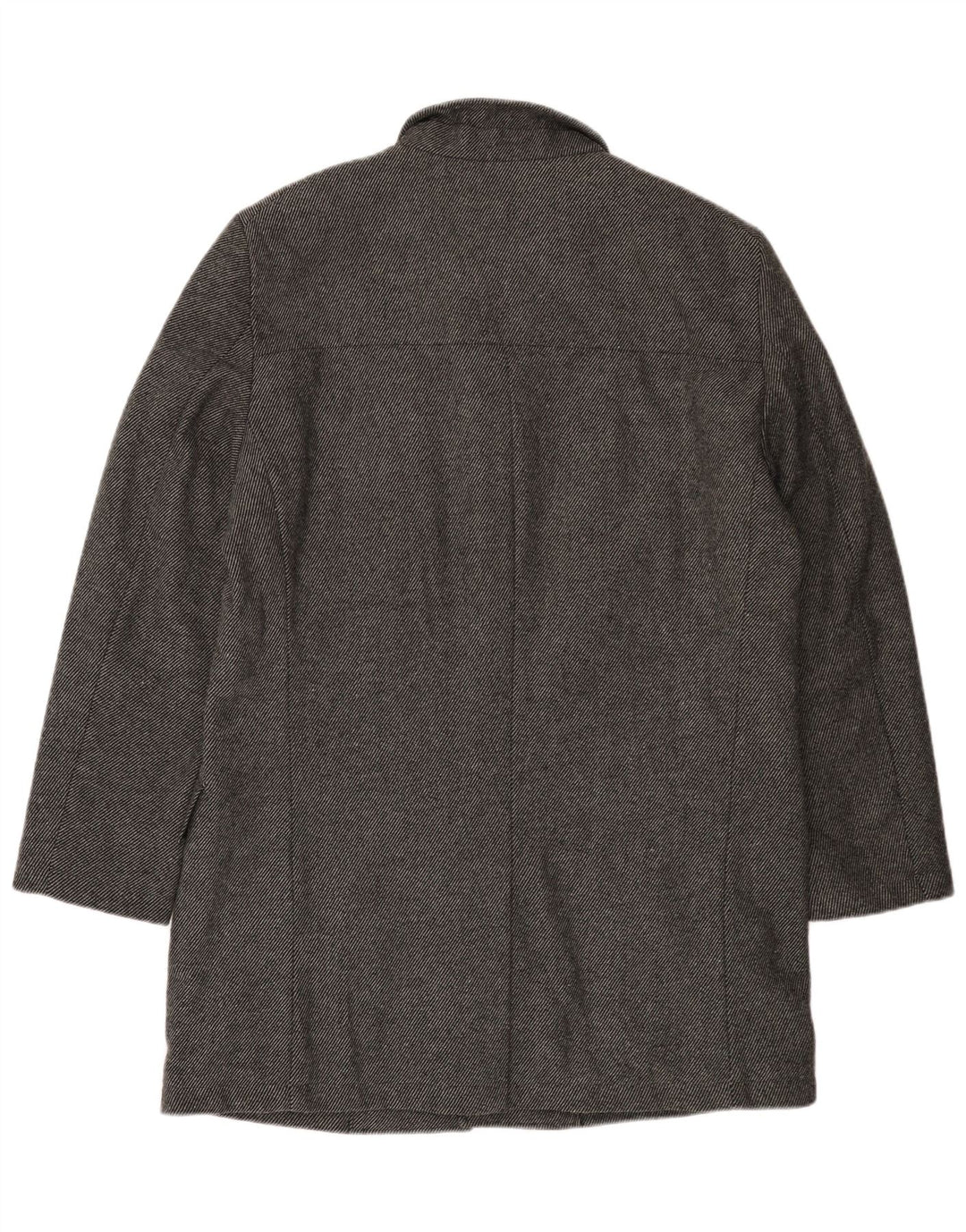 Bruno Banani Mens Overcoat UK 44 2XL Grey Pinstripe Wool