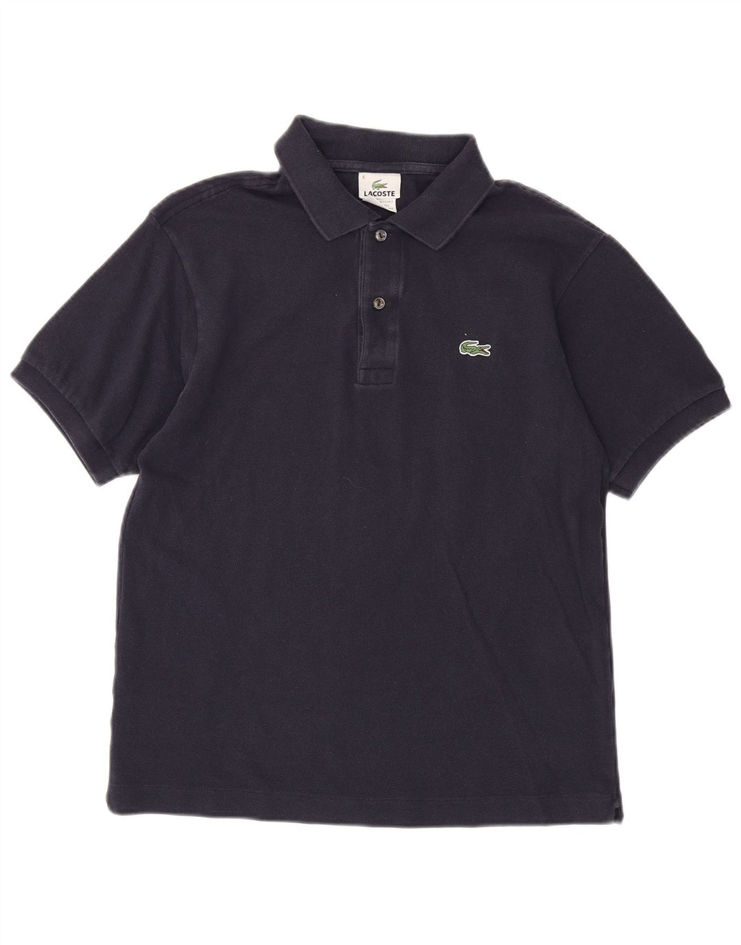 Lacoste Mens Polo Shirt Size 4 Medium Navy Blue Cotton
