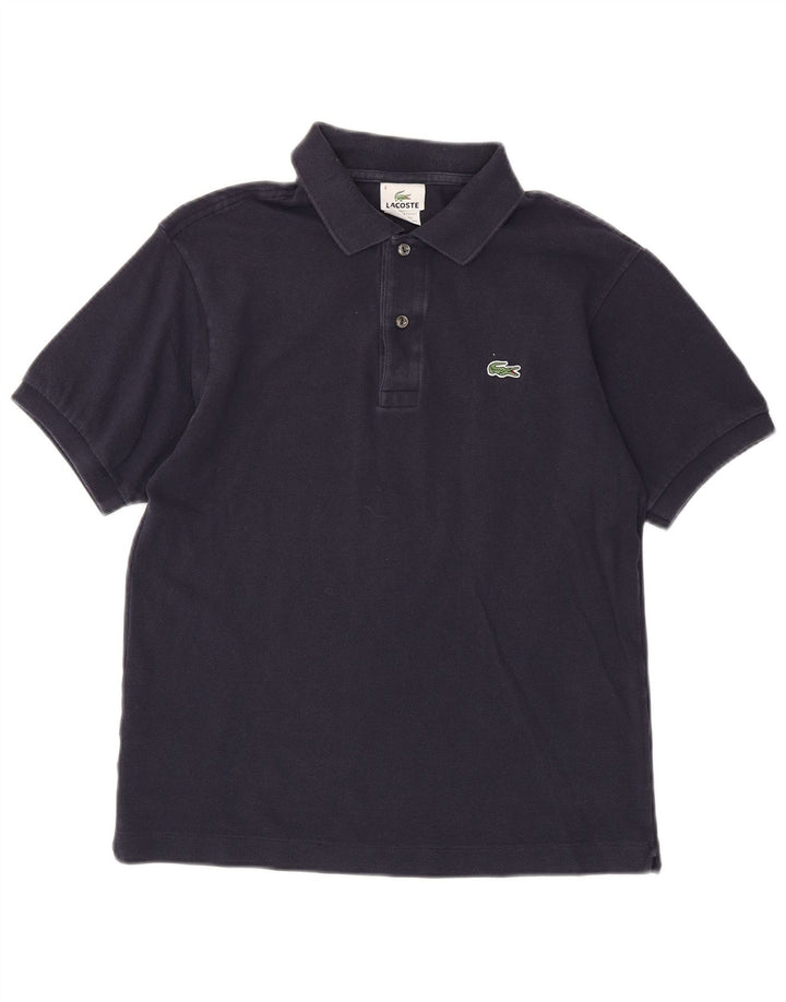 Lacoste Mens Polo Shirt Size 4 Medium Navy Blue Cotton