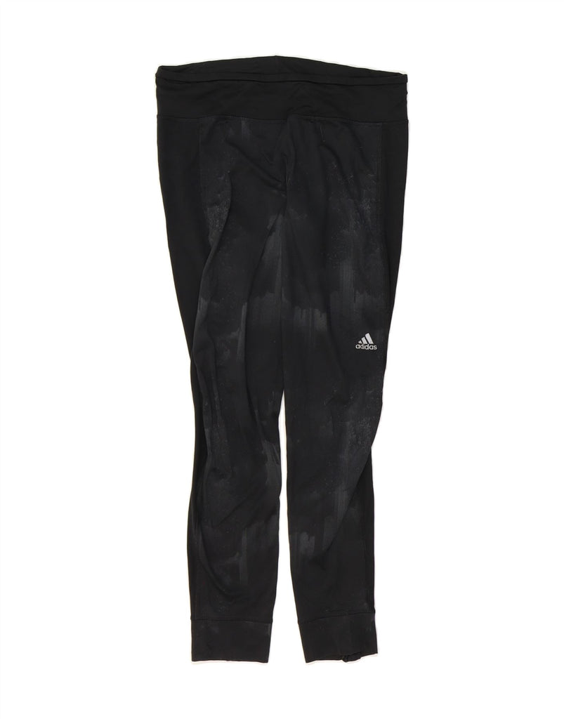 ADIDAS Womens Climalite Leggings UK 12/14 Medium  Black Tie Dye Polyester Vintage Adidas and Second-Hand Adidas from Messina Hembry 
