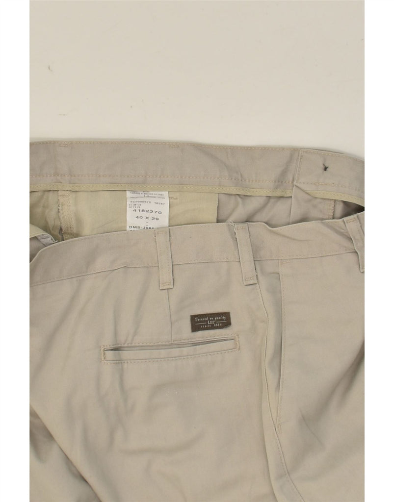 LEE Mens Straight Chino Trousers W40 L29  Beige Cotton | Vintage Lee | Thrift | Second-Hand Lee | Used Clothing | Messina Hembry 