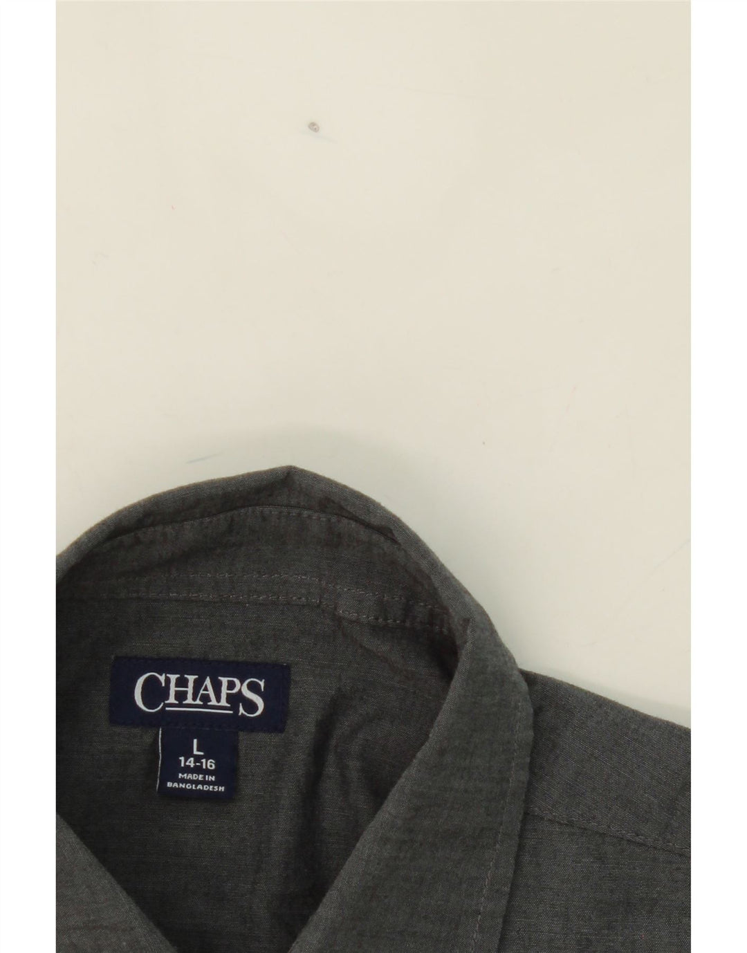 CHAPS Boys Shirt 14-15 Years Large  Grey Cotton Vintage Chaps and Second-Hand Chaps from Messina Hembry 