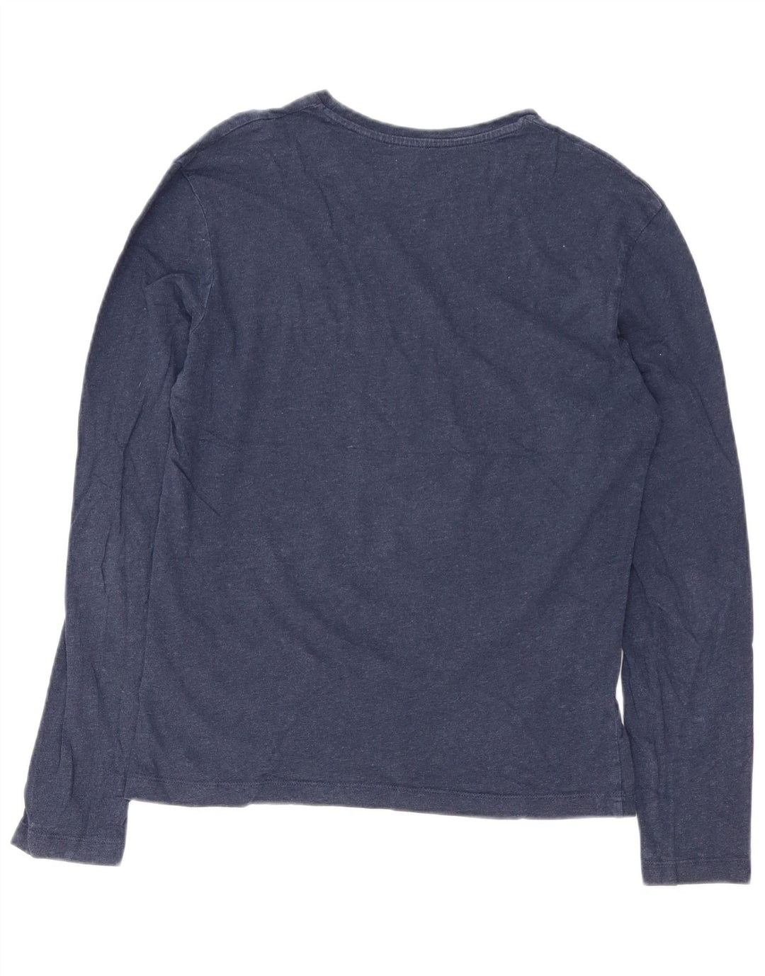 CALVIN KLEIN Mens Graphic Top Long Sleeve Small Navy Blue Cotton