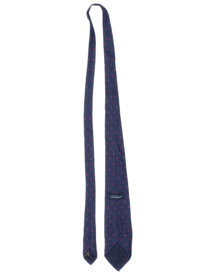 Les Copains Mens Tie One Size Blue Polka Dot Silk Classic