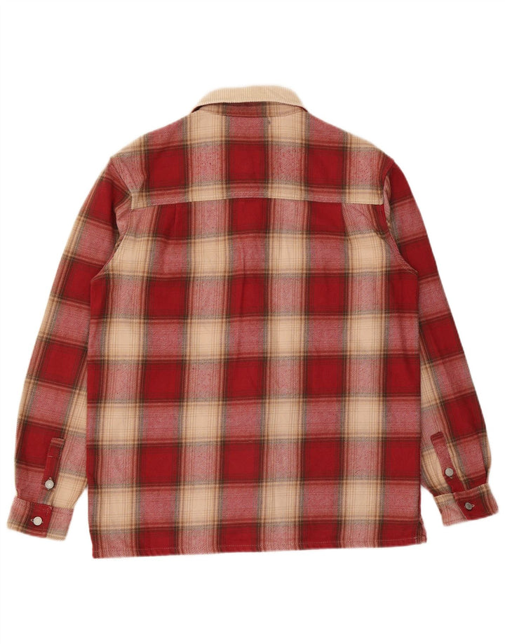 Zara Mens Overshirt Relaxed Fit Flannel Shirt Medium Red Check