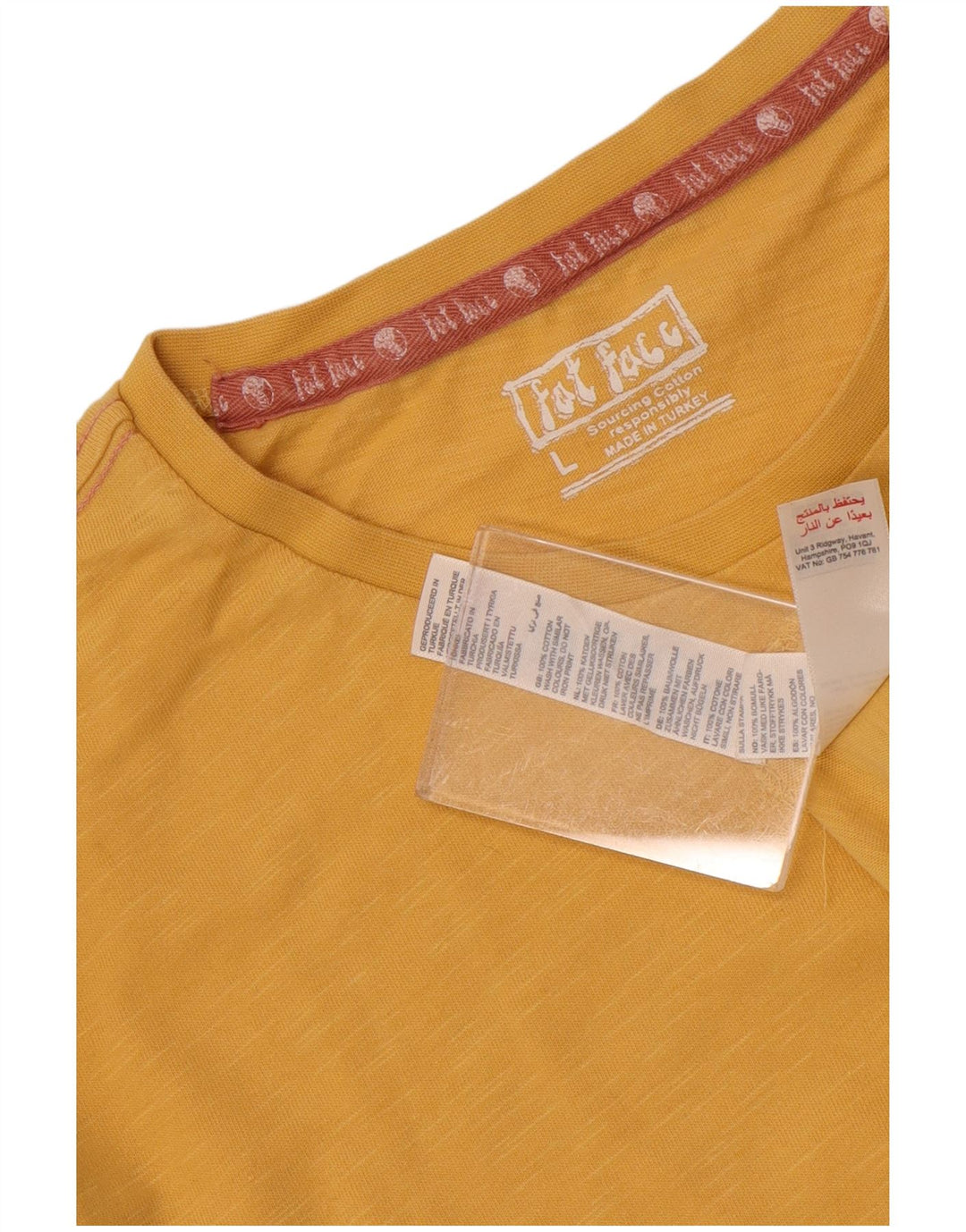 Fat Face Mens Graphic T-Shirt Top Large Yellow Cotton