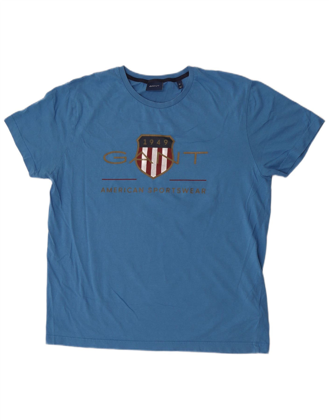 Gant Mens Graphic T-Shirt Top XL Blue Cotton