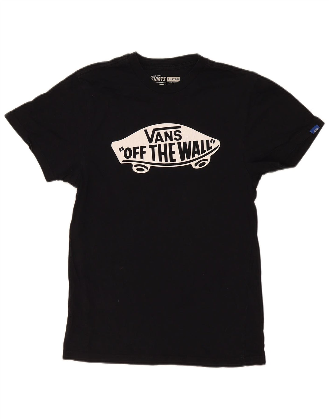 Vans Mens Custom Fit Graphic T-Shirt Top Small Black Cotton