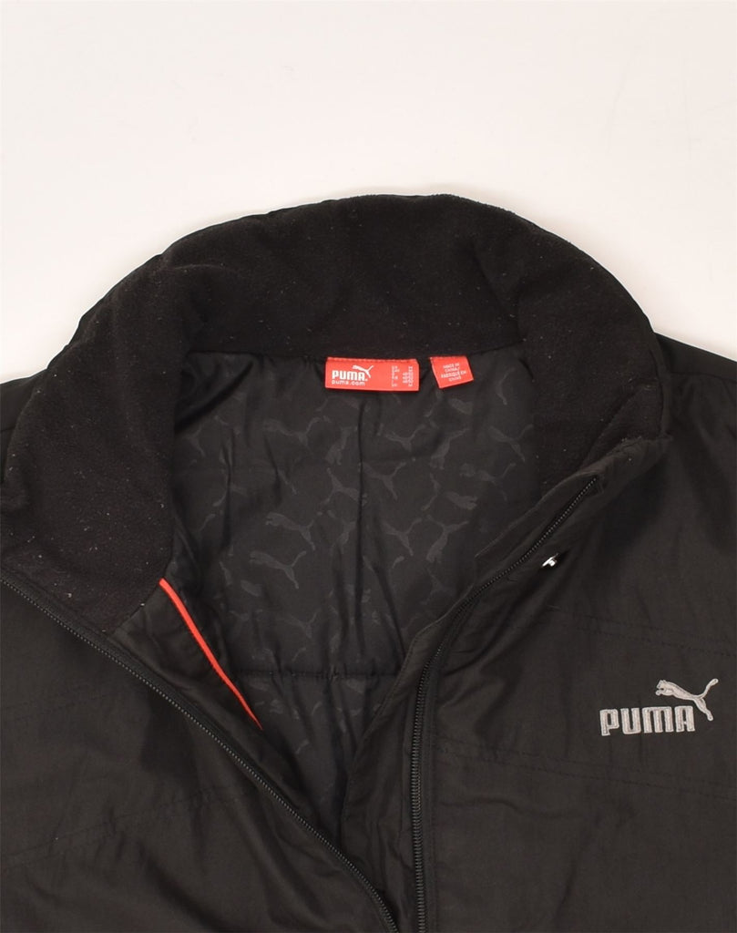 PUMA Mens Windbreaker Jacket UK 38 Medium Black Polyester | Vintage Puma | Thrift | Second-Hand Puma | Used Clothing | Messina Hembry 