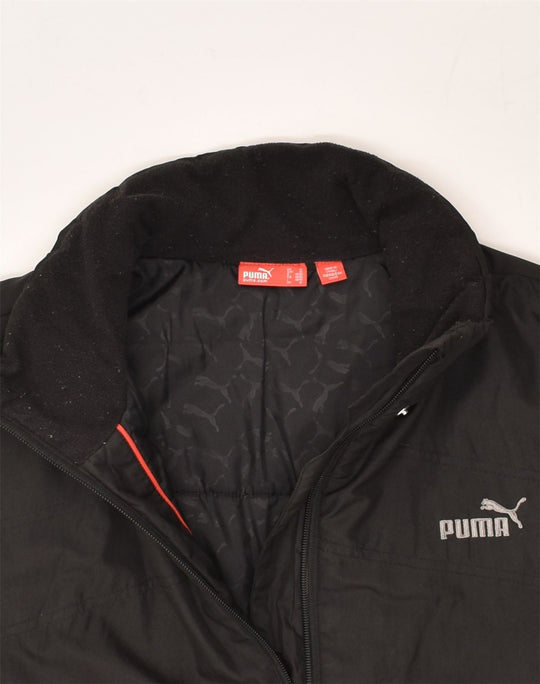 PUMA Mens Windbreaker Jacket UK 38 Medium Black Polyester Vintage Second Hand Clothing Online Messina Hembry