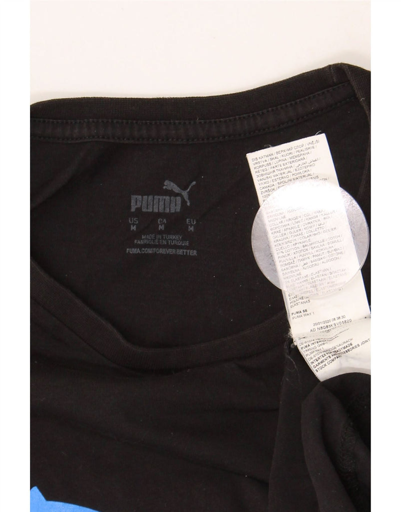 PUMA Mens Graphic T-Shirt Top Medium Black Cotton Vintage Puma and Second-Hand Puma from Messina Hembry 