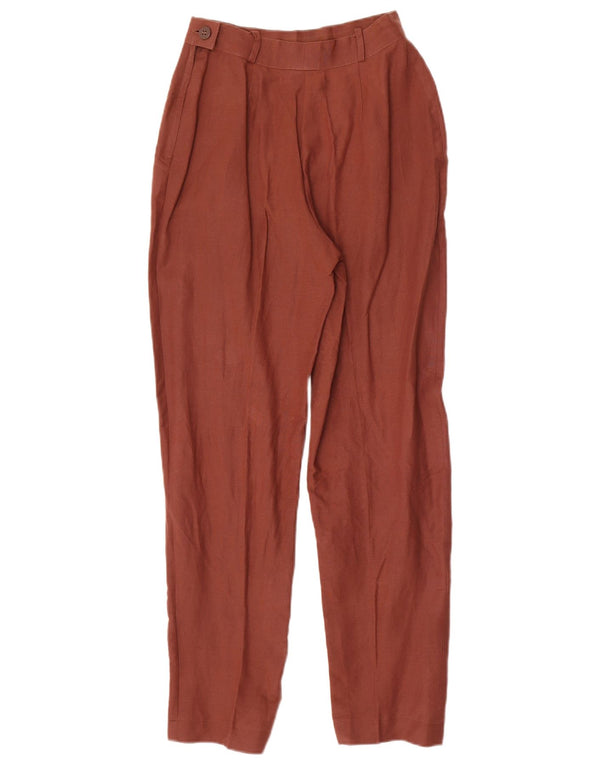 Marella Womens High Waist Tapered Casual Trousers UK 10 Small W24 L28 Brown