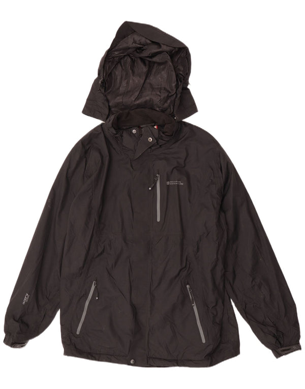 Mountain Warehouse Mens Hooded Rain Jacket UK 42 XL Black Nylon