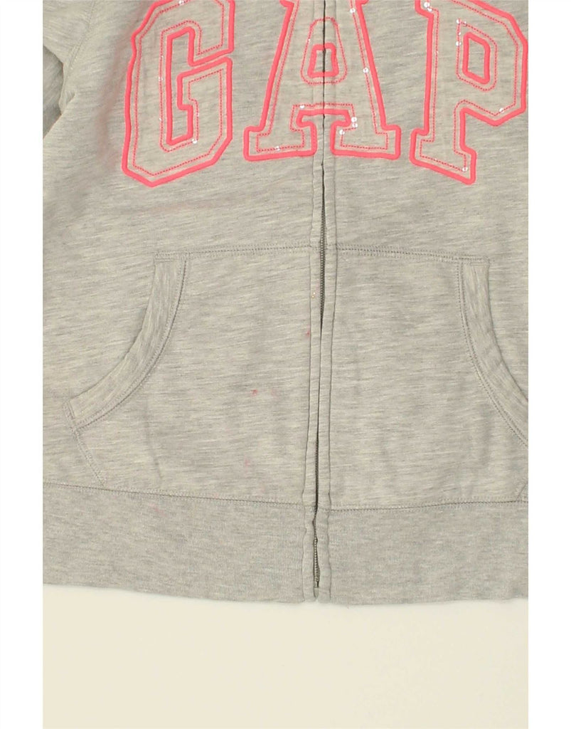 GAP Girls Graphic Zip Hoodie Sweater 11-12 Years XL Grey Cotton Vintage Gap and Second-Hand Gap from Messina Hembry 