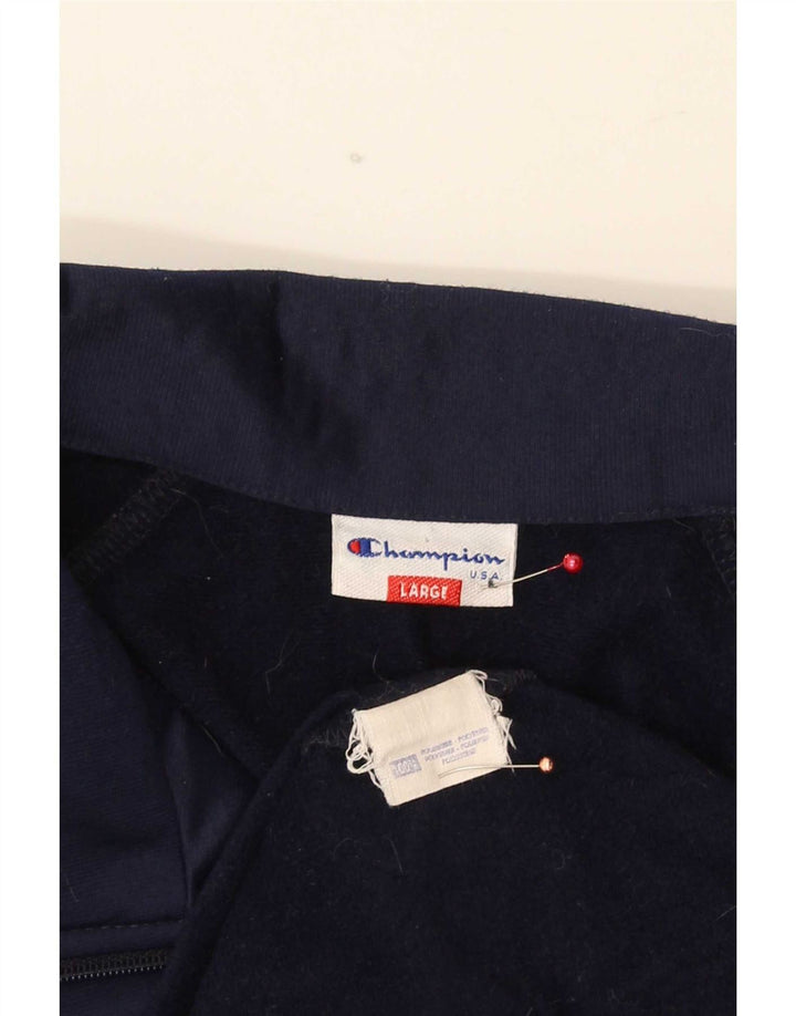 Champion Mens Tracksuit Top Jacket Large Navy Blue Polyester