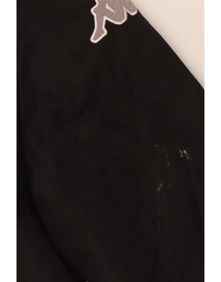 Kappa Mens Graphic Hooded Windbreaker Coat UK 38 Medium Black Polyester
