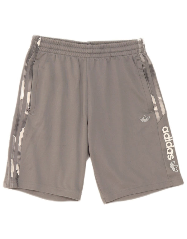 Adidas Boys Graphic Sport Shorts 13-14 Years Grey Camouflage Polyester