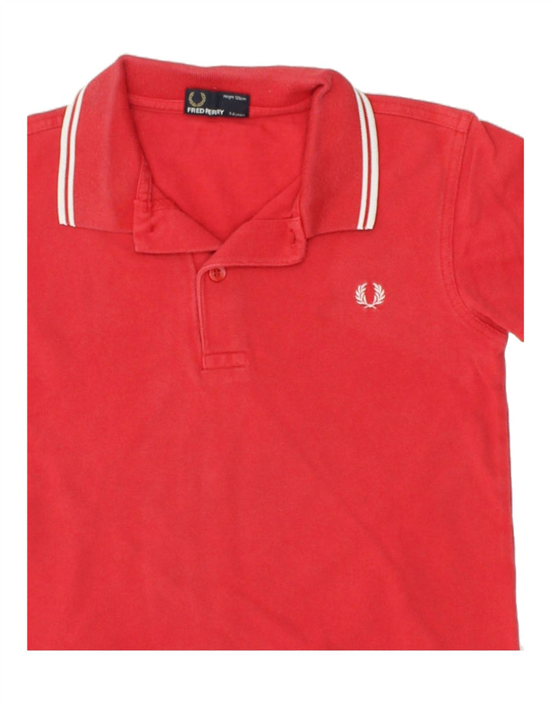 FRED PERRY Boys Polo Shirt 7-8 Years Red Cotton | Vintage Fred Perry | Thrift | Second-Hand Fred Perry | Used Clothing | Messina Hembry 