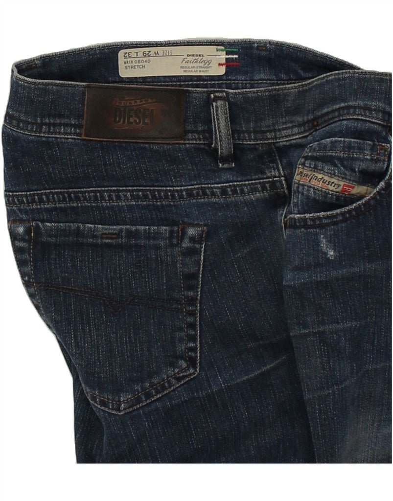 DIESEL Womens Faithlegg Straight Jeans W29 L32  Navy Blue Cotton | Vintage Diesel | Thrift | Second-Hand Diesel | Used Clothing | Messina Hembry 