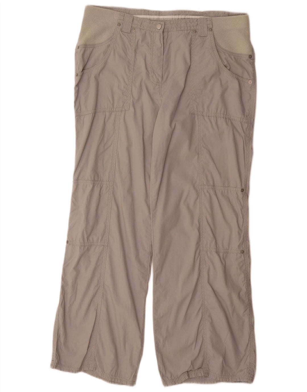 Marks & Spencer Womens Straight Cargo Trousers UK 14 Large W34 L30 Grey