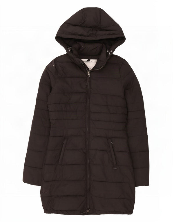 O'Neill Womens Hooded Padded Coat UK 10 Small Black Polyamide