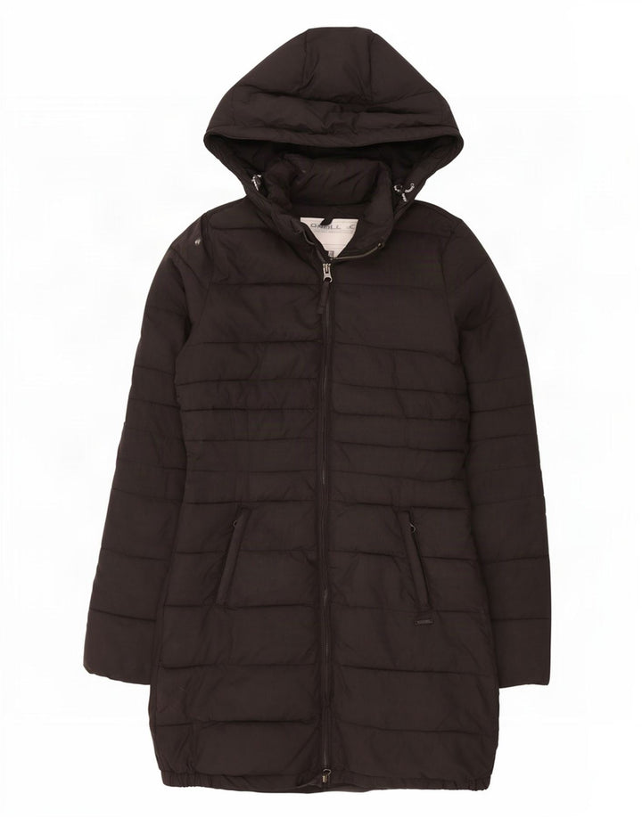 O'Neill Womens Hooded Padded Coat UK 10 Small Black Polyamide