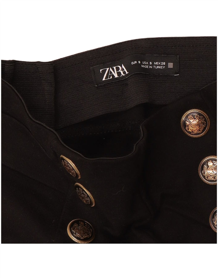 Zara Womens Slim Casual Trousers Small W26 L24 Black