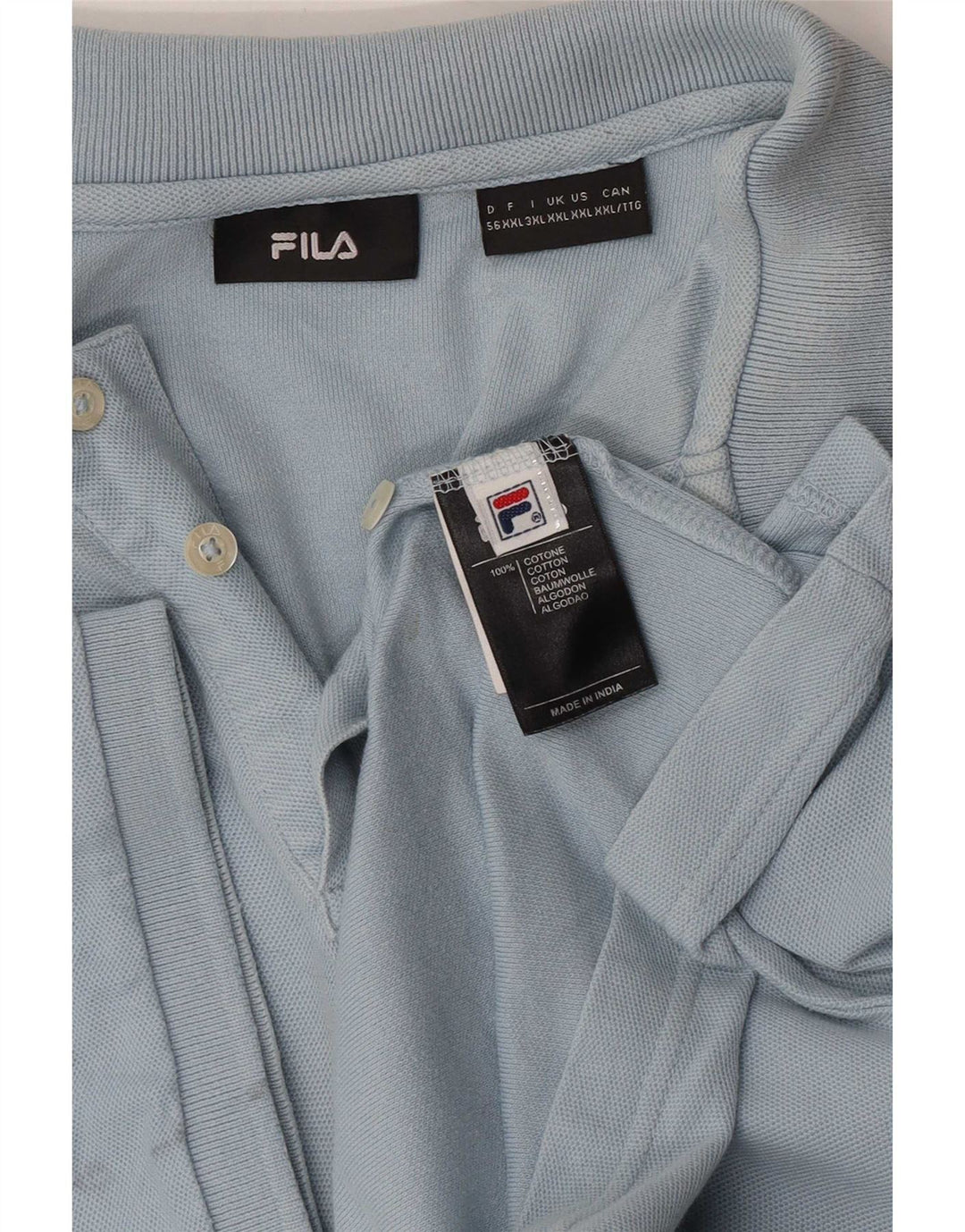 Fila Mens Polo Shirt 2XL Blue Cotton