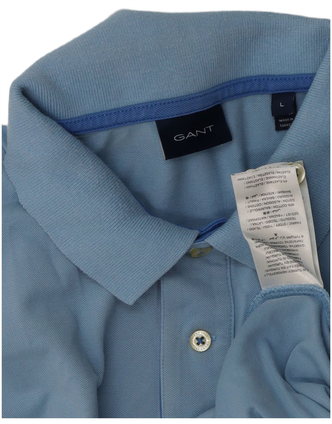 Gant Mens Polo Shirt Large Blue Cotton