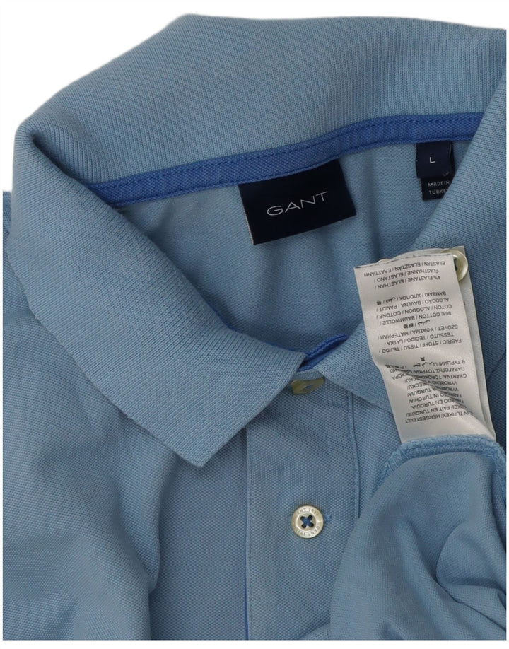 Gant Mens Polo Shirt Large Blue Cotton