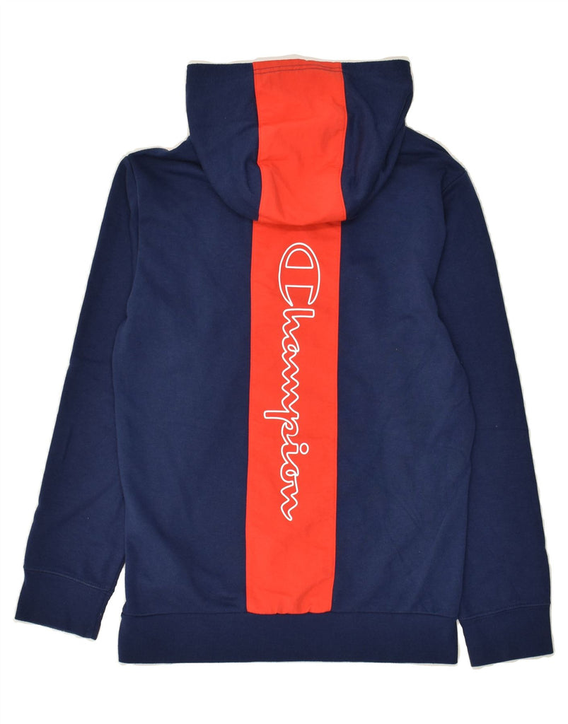 CHAMPION Boys Graphic Hoodie Jumper 11-12 Years Large Navy Blue | Vintage Champion | Thrift | Second-Hand Champion | Used Clothing | Messina Hembry 