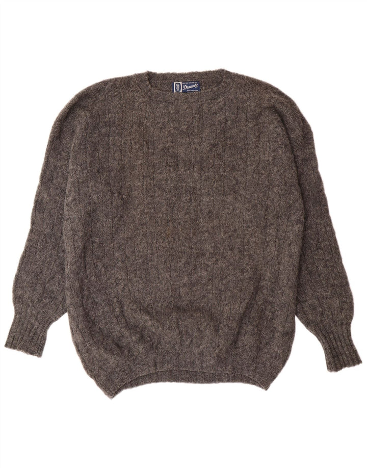 Drumohr Mens Crew Neck Jumper Sweater XL Grey Wool