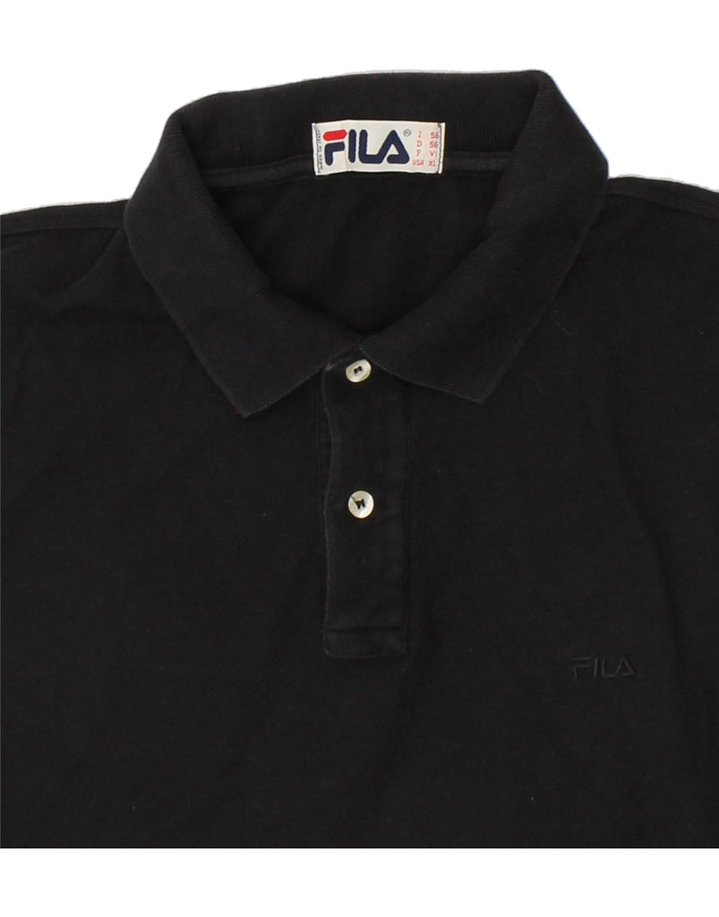 FILA Mens Polo Shirt IT 56 XL Black Cotton Vintage Fila and Second-Hand Fila from Messina Hembry 