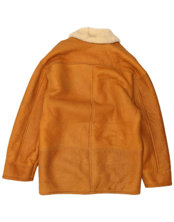 Vintage Mens Shearling Jacket IT 48 Medium Brown